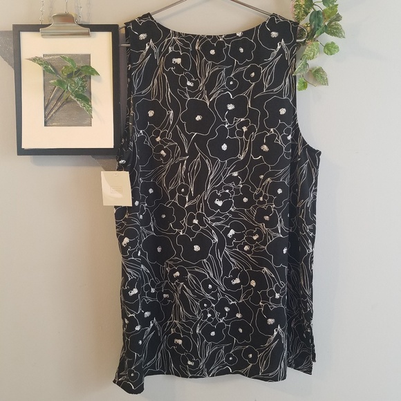 14th & Union Floral V Neck Sleeveless Tank XL NWT - Picture 4 of 5